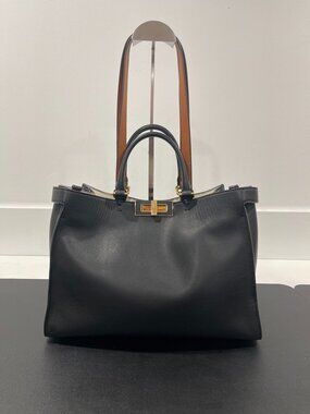 Fendi Peekaboo Medium Tote Bag Black/Brown (JB1460)
